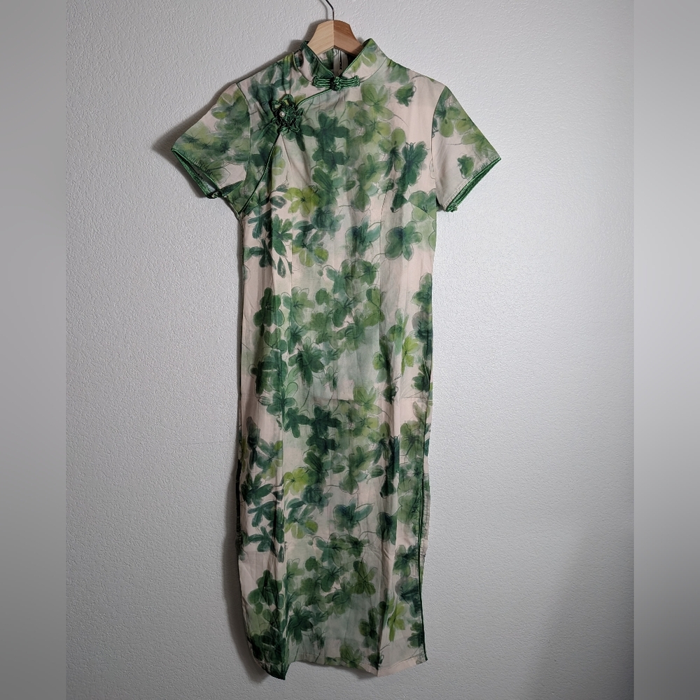 NWT Chinese‎ new year dress cheongsam qipao dress Green M
